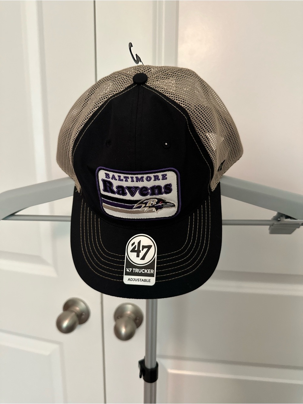 '47 Baltimore Ravens Black and Tan Mesh Trucker Hat